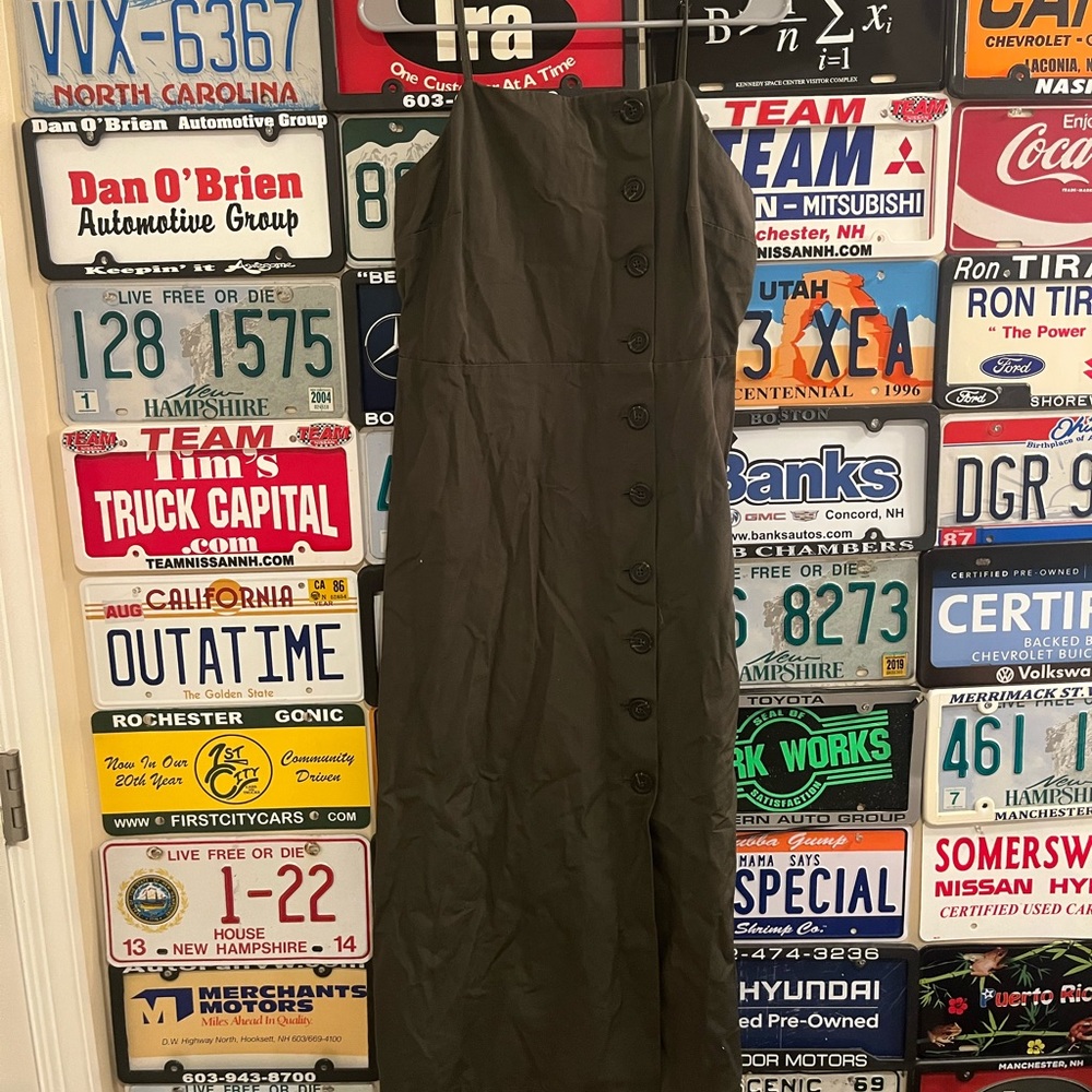 Who What Wear Ruched Back Green Button-Up dress.